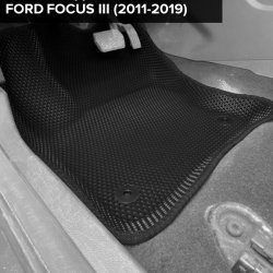 3D коврики EVA с бортами Ford Focus III седан, хэтчбек, универсал (2011-2015)
